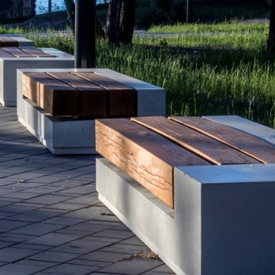 Benches and deck chairs, Budapest quay